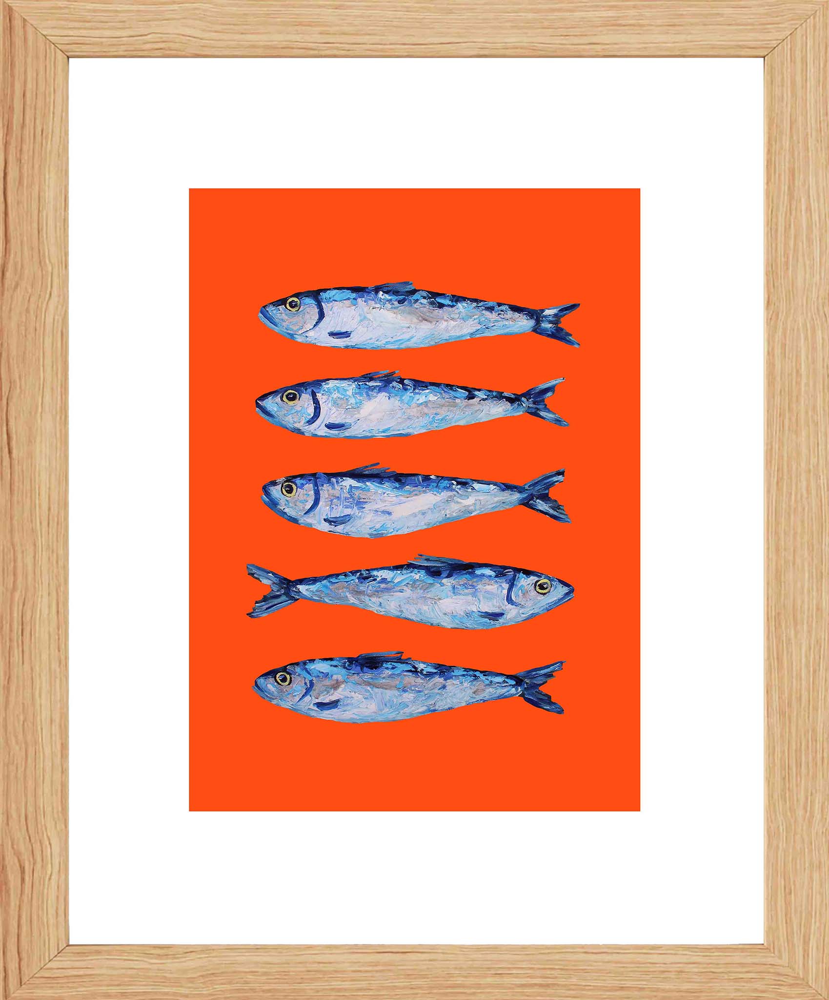 Sardines on Orange Art Print