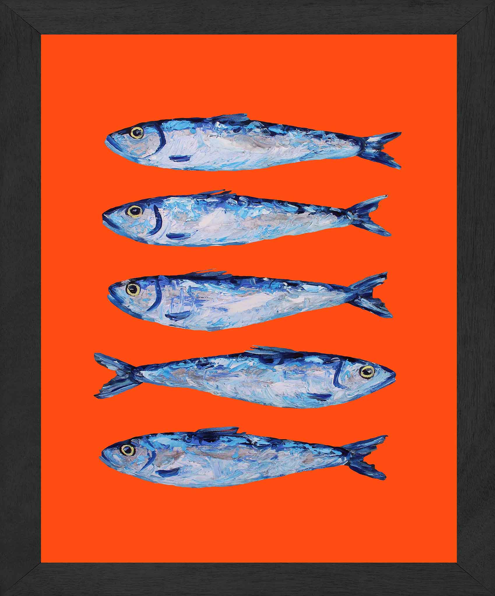 Sardines on Orange Art Print