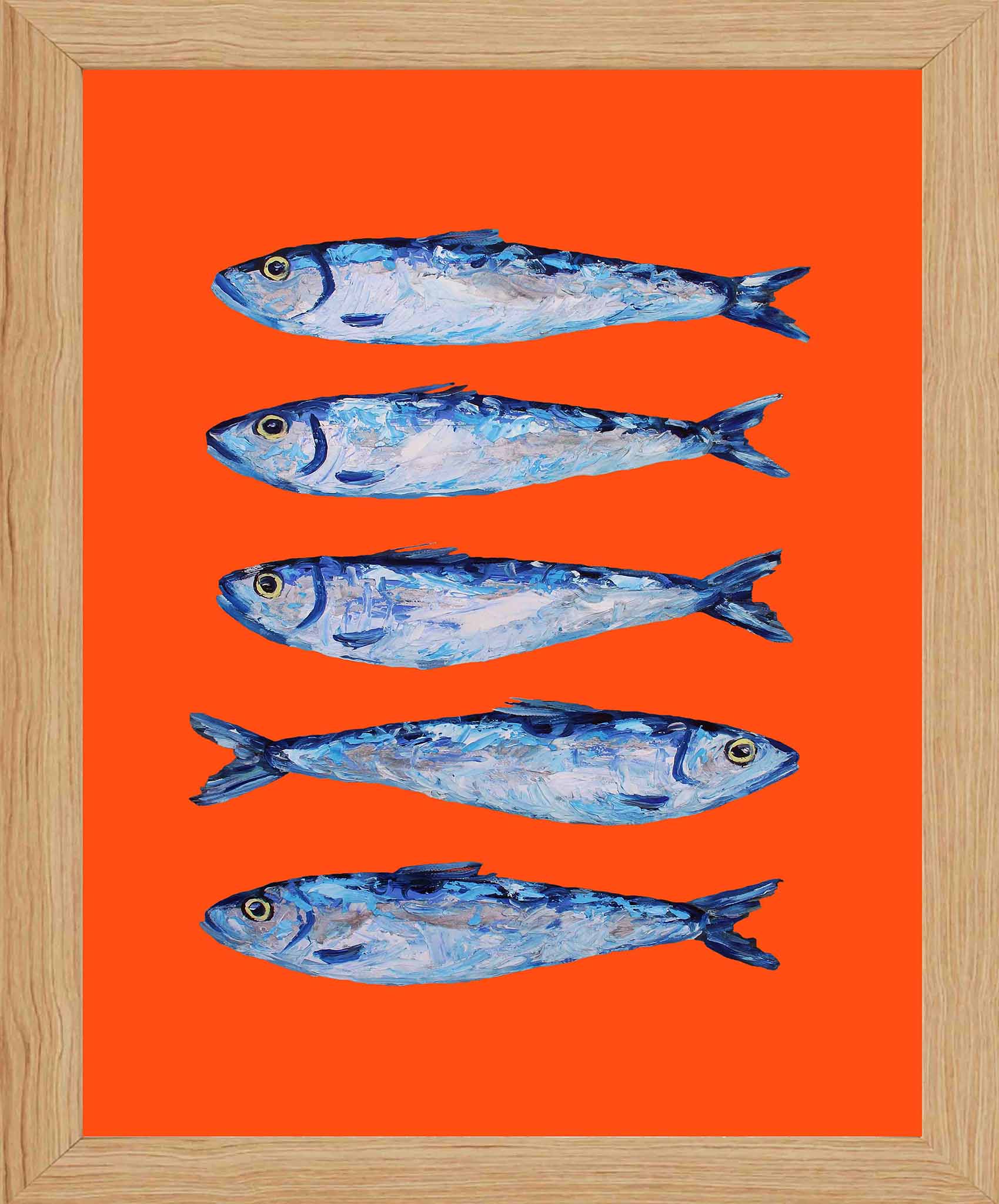 Sardines on Orange Art Print