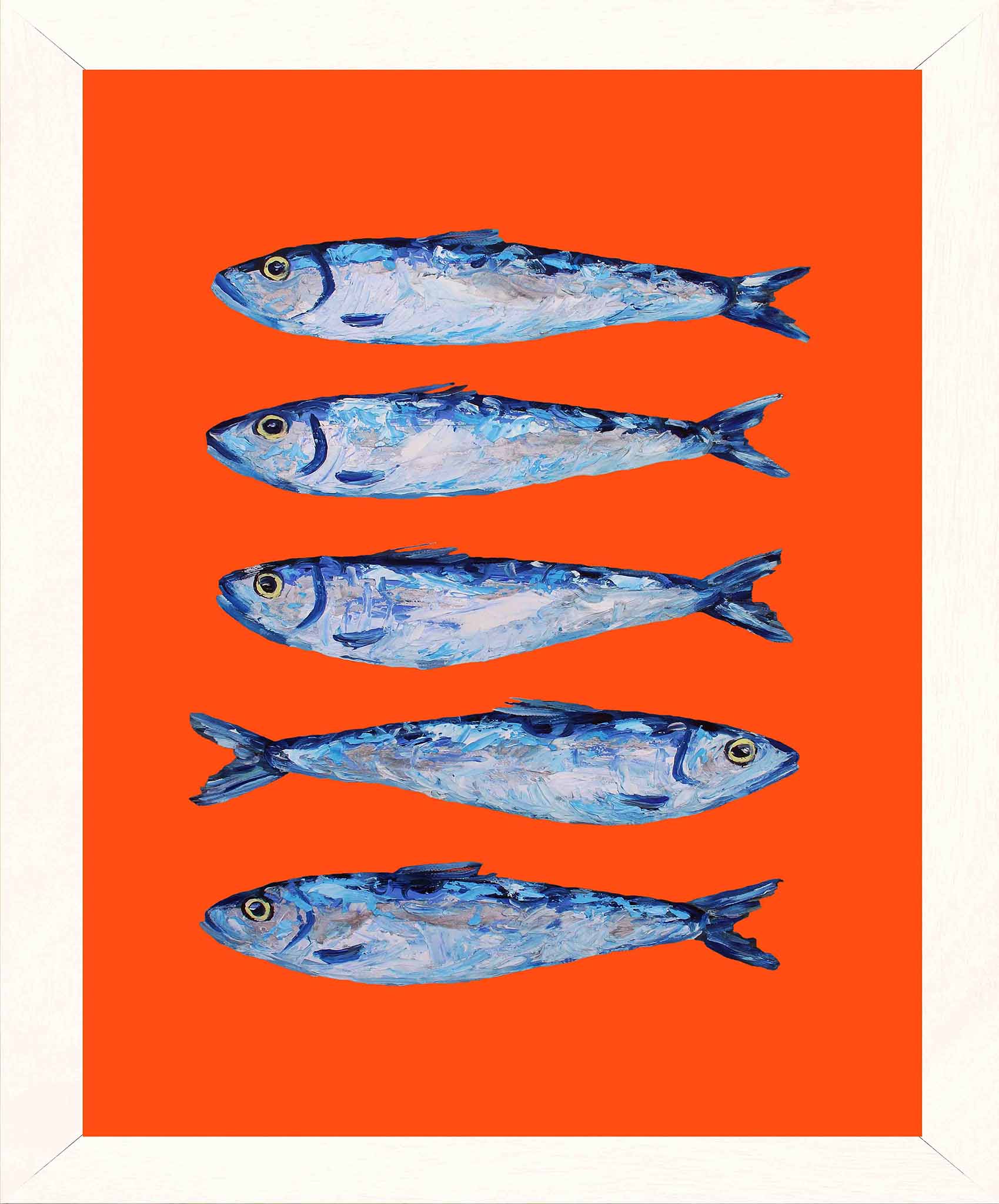 Sardines on Orange Art Print