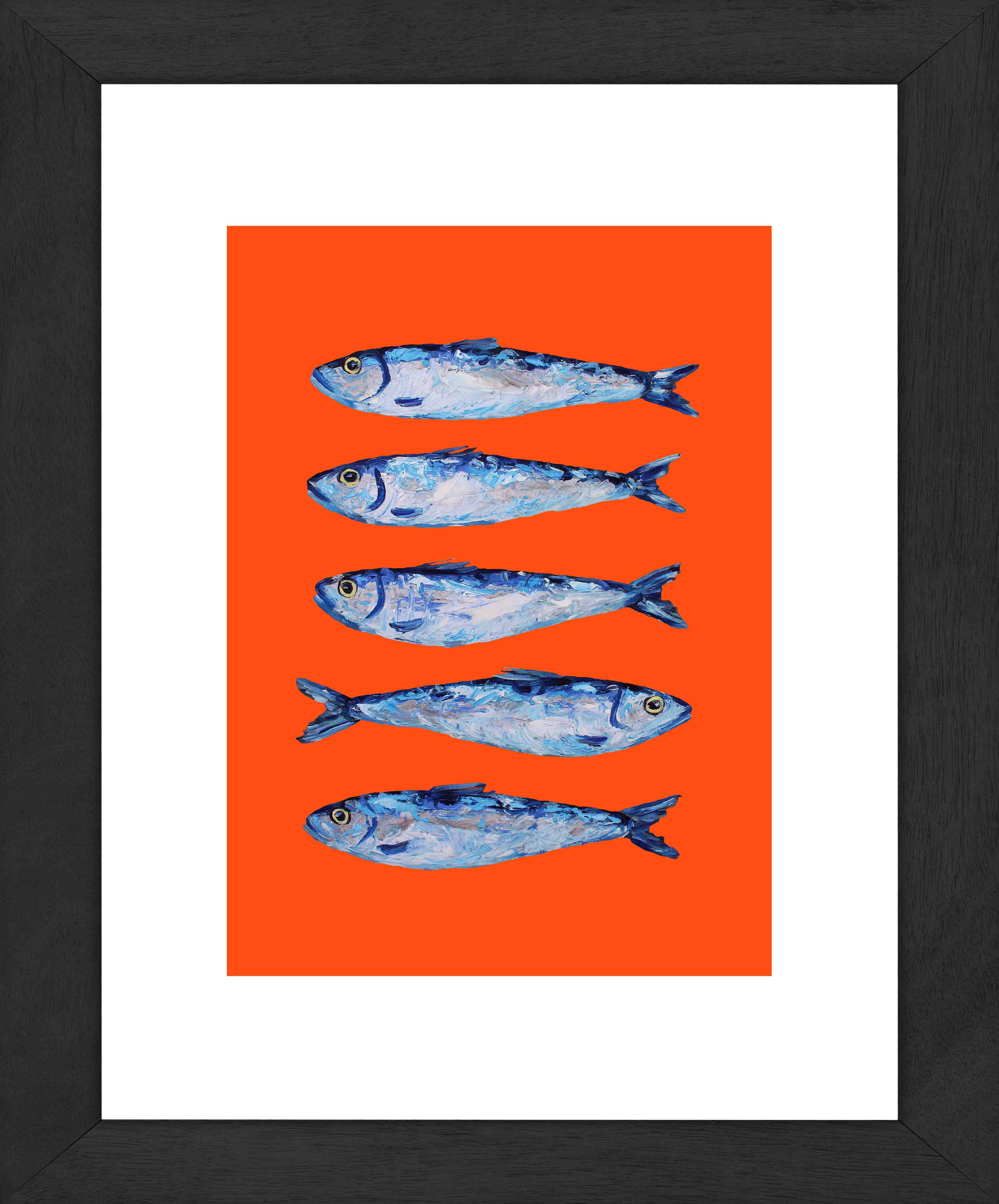 Sardines on Orange Art Print