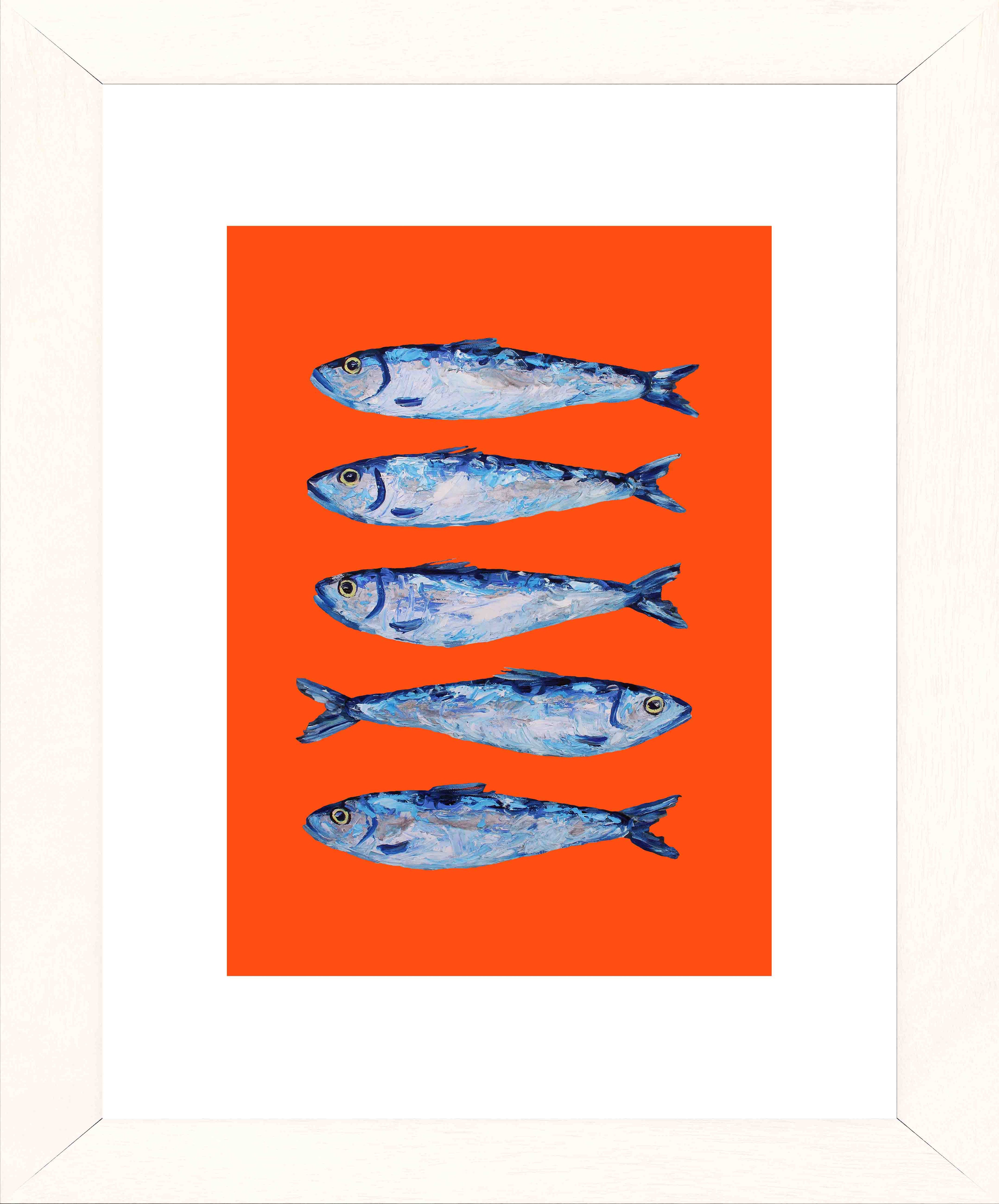 Sardines on Orange Art Print