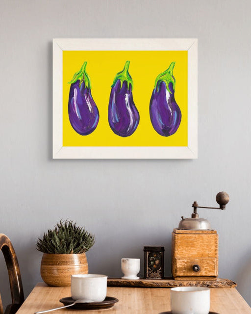 Aubergines on Yellow Art Print