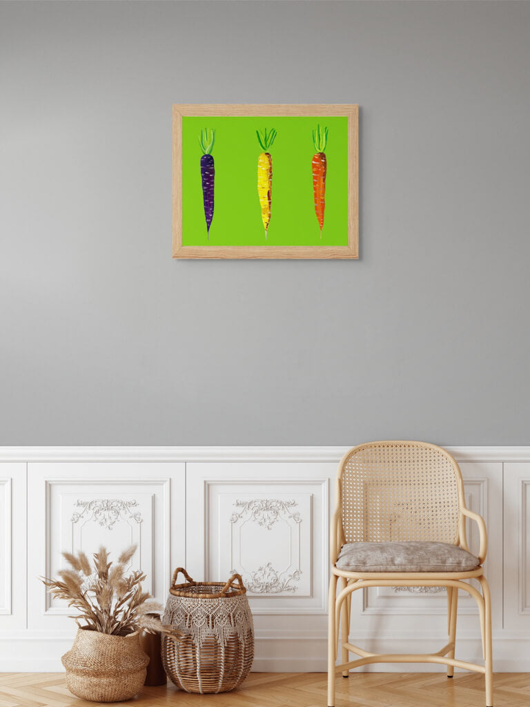 Heritage Carrots on Green Art Print