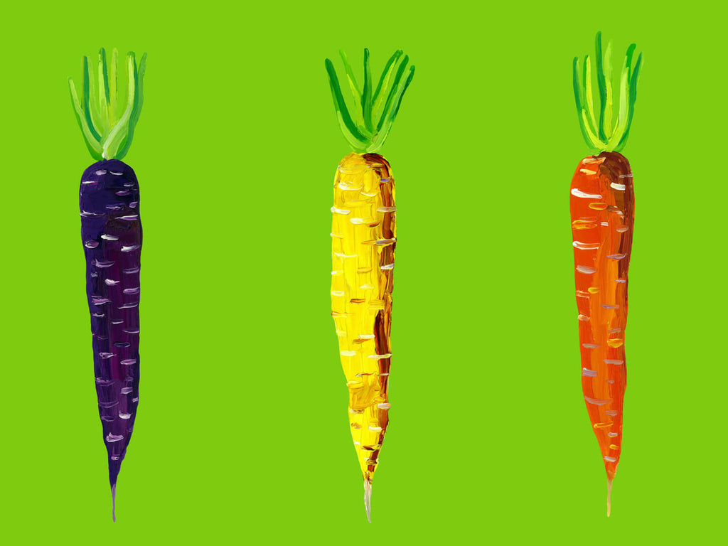 Heritage Carrots on Green Art Print